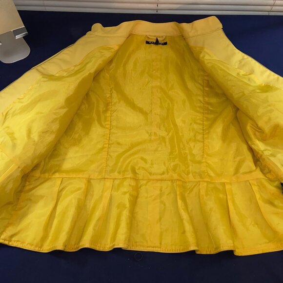 CLASSY MUSTARD YELLOW BACCINI JACKET PLEATED HEM XL - Picture 5 of 14